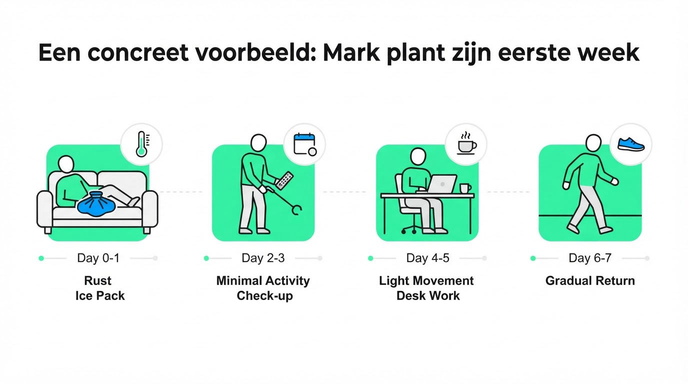 Een concreet voorbeeld: Mark plant zijn eerste week