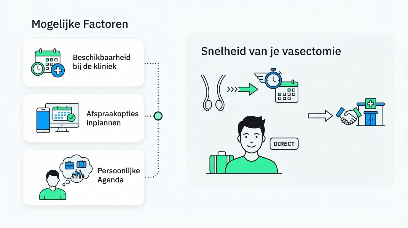 Wat beïnvloedt de planning van je vasectomie?